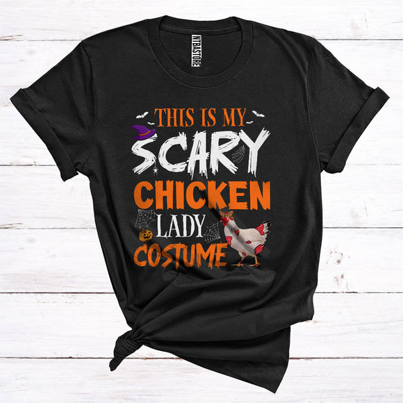 MacnyStore - This Is My Chicken Lady Costume Funny Zombie Farm Animal Lover Halloween T-Shirt