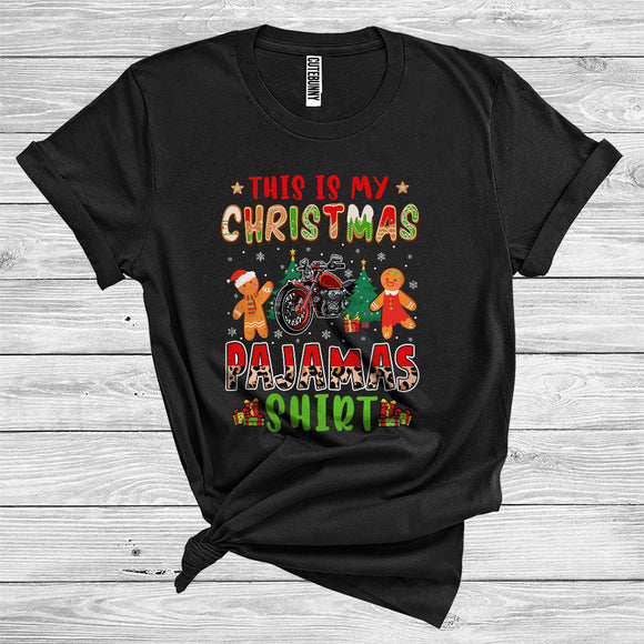 MacnyStore - This Is My Christmas Pajama Shirt Cool Couple Gingerbread Man Biking Lover Xmas T-Shirt