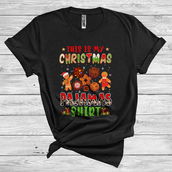 MacnyStore - This Is My Christmas Pajama Shirt Cool Couple Gingerbread Man Cookies Lover Xmas T-Shirt