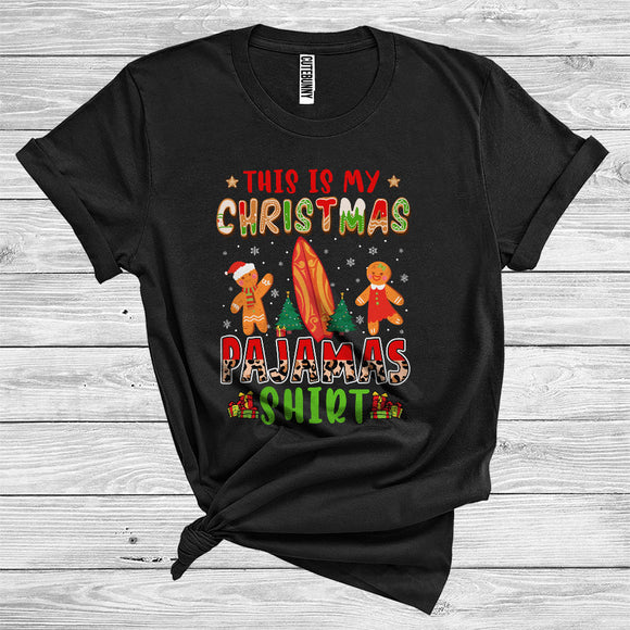 MacnyStore - This Is My Christmas Pajama Shirt Cool Couple Gingerbread Man Surfing Lover Xmas T-Shirt