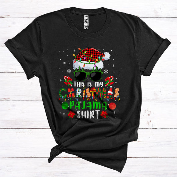 MacnyStore - This Is My Christmas Pajama Shirt Cool Xmas Lights Tree Santa Sunglass Lover T-Shirt