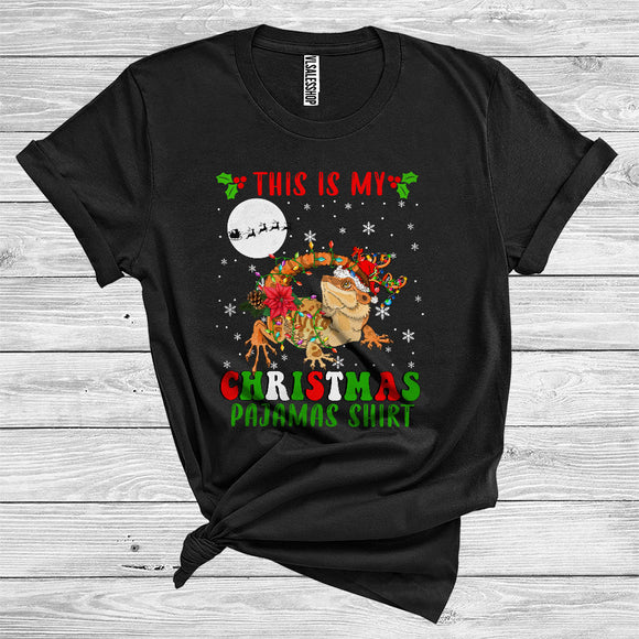MacnyStore - This Is My Christmas Pajamas Shirt Bearded Dragon Santa Reindeer Funny Wild Animal Zoo Lover T-Shirt