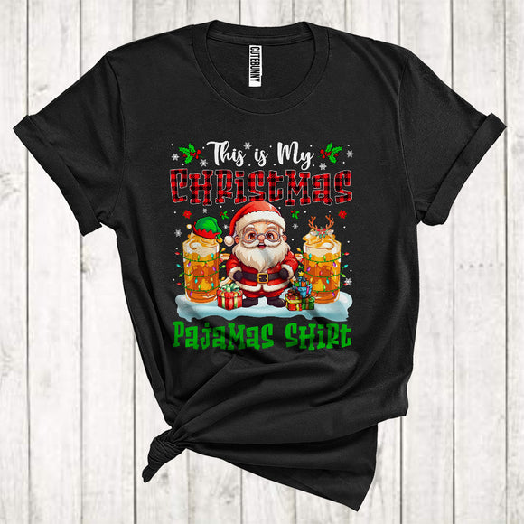 MacnyStore - This Is My Christmas Pajamas Shirt Cool Xmas Santa Elf Reindeer Beer Drinking Lover T-Shirt