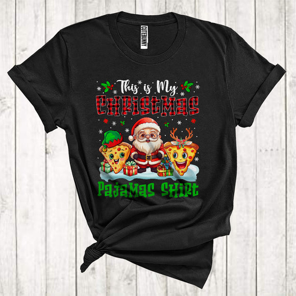 MacnyStore - This Is My Christmas Pajamas Shirt Cool Xmas Santa Elf Reindeer Pizza Foodie Team T-Shirt