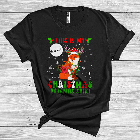 MacnyStore - This Is My Christmas Pajamas Shirt Fox Santa Reindeer Funny Wild Animal Zoo Lover T-Shirt