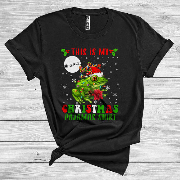MacnyStore - This Is My Christmas Pajamas Shirt Frog Santa Reindeer Funny Wild Animal Zoo Lover T-Shirt