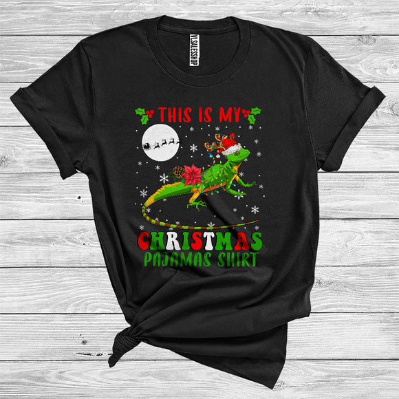 MacnyStore - This Is My Christmas Pajamas Shirt Lizard Santa Reindeer Funny Wild Animal Zoo Lover T-Shirt