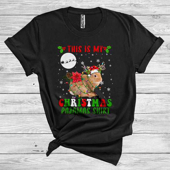 MacnyStore - This Is My Christmas Pajamas Shirt Rabbit Santa Reindeer Funny Wild Animal Zoo Lover T-Shirt