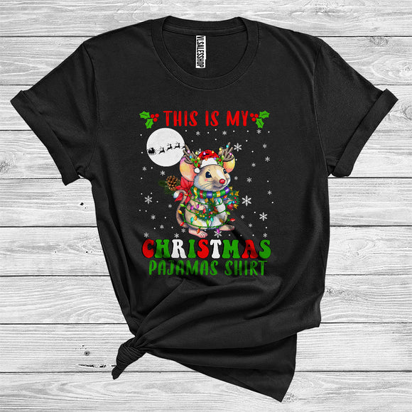 MacnyStore - This Is My Christmas Pajamas Shirt Rat Santa Reindeer Funny Animal Lover T-Shirt