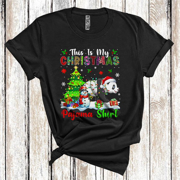 MacnyStore - This Is My Christmas Pajamas Shirt, Snowman Xmas Tree Lights Santa Panda, Christmas T-Shirt