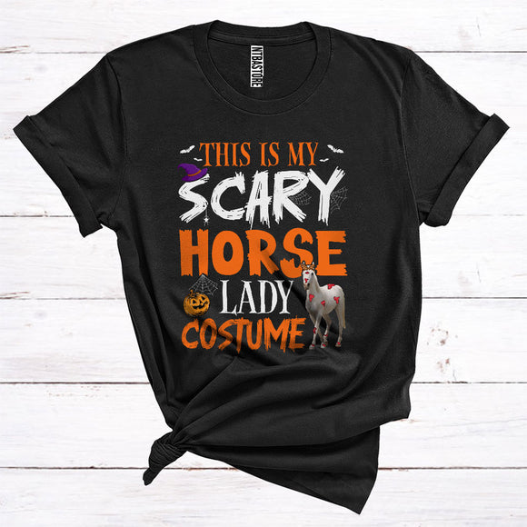 MacnyStore - This Is My Scary Horse Lady Costume Funny Zombie Farm Animal Lover Halloween T-Shirt