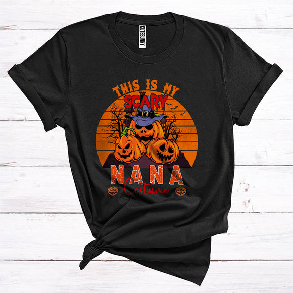 MacnyStore - This Is My Scary Nana Costume Witch Carved Pumpkin Matching Family Group Halloween T-Shirt