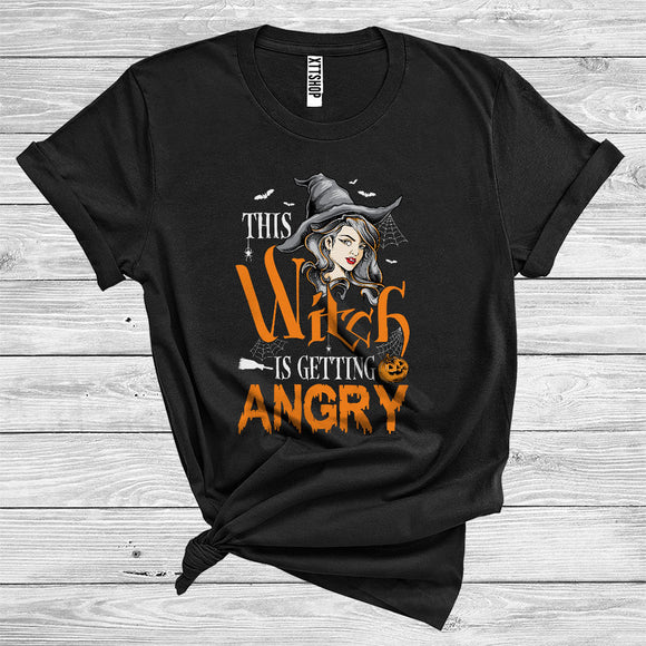 MacnyStore - This Witch Is Getting Angry Funny Halloween Costume Witch Lover T-Shirt