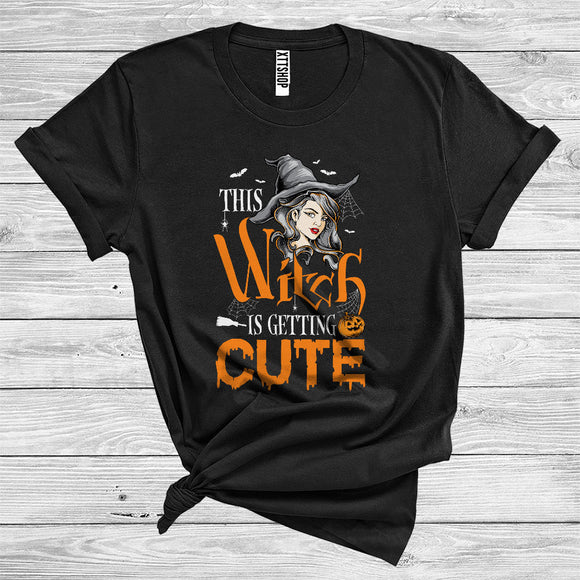 MacnyStore - This Witch Is Getting Cute Funny Halloween Costume Witch Lover T-Shirt
