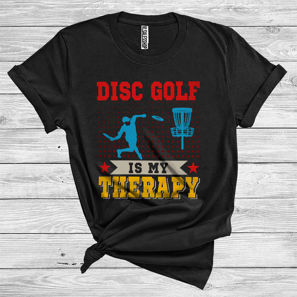 MacnyStore - Vintage Disc Golf Is My Therapy Funny Player Sport Lover Matching Group T-Shirt