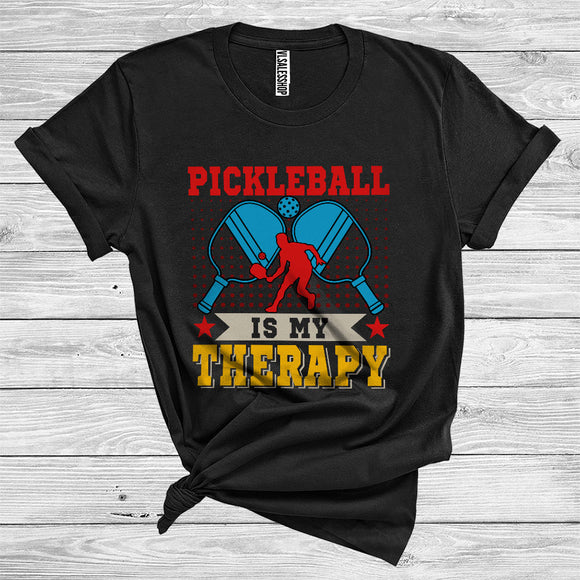 MacnyStore - Vintage Pickleball Is My Therapy Funny Player Sport Lover Matching Group T-Shirt