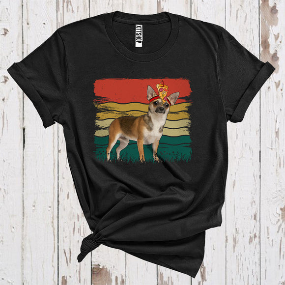 MacnyStore - Vintage Retro Baiting Chihuahua With Pizza Funny Puppy Love Fast Food T-Shirt
