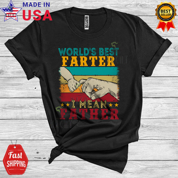 MacnyStore - Vintage Retro World's Best Farter I Mean Father Cool Family Group Father's Day T-Shirt