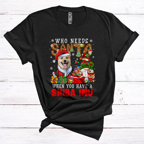 MacnyStore - Who Needs Santa When You Have A Shiba Inu Cute Gnomes Santa Puppy Lover Christmas T-Shirt