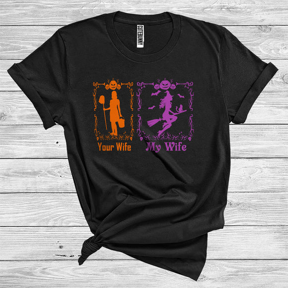 MacnyStore - Your Wife My Wife Funny Husband Halloween Costume Matching Couple Family Group T-Shirt