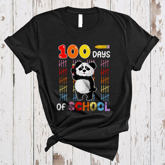 MacnyStore - 100 Days Of School, Awesome 100th Day Of School Panda Lover, Student Teachers Group T-Shirt