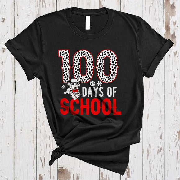MacnyStore - 100 Days Of School, Lovely 100th Day Of School Dalmatian Lover, Matching Boys Student Group T-Shirt