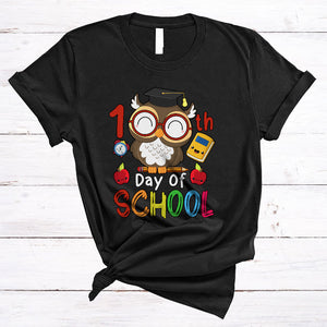 MacnyStore - 100th Day of School, Wonderful 100 Days Of School Owl Lover, Flowers Students Teacher Group T-Shirt