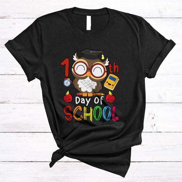 MacnyStore - 100th Day of School, Wonderful 100 Days Of School Owl Lover, Flowers Students Teacher Group T-Shirt
