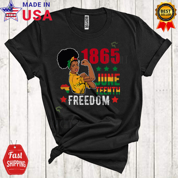 MacnyStore - 1865 Juneteenth Freedom Funny Cool Black History Month Woman Black Afro African Family Lover T-Shirt