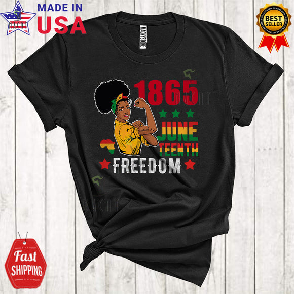 MacnyStore - 1865 Juneteenth Freedom Funny Cool Black History Month Woman Black Afro African Family Lover T-Shirt