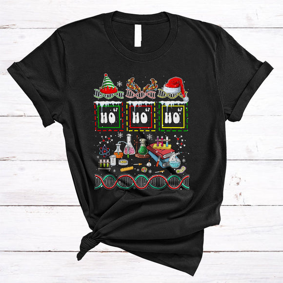 MacnyStore - 3Ho, Joyful Christmas Science Teacher, ELF Reindeer Santa X-mas Science Lover T-Shirt