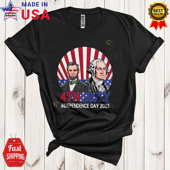 MacnyStore - 4th July Independence Day 2023 Cool Proud 4th Of July America Flag President Patriotic T-Shirt