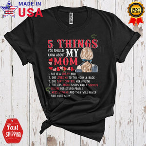 MacnyStore - 5 Things You Should Know About My Mom Funny Matching Mother's Day Mom Family Group T-Shirt