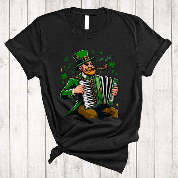 MacnyStore - Accordion Leprechaun Playing, Joyful St. Patrick's Day Musical Instruments, Lucky Irish Family T-Shirt