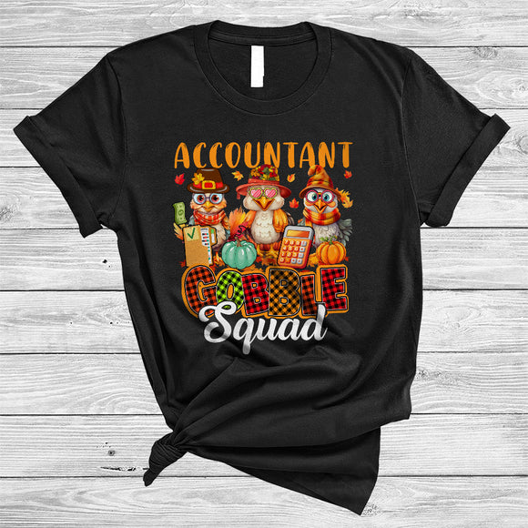 MacnyStore - Accountant Gobble Squad, Cute Three Accountant Turkeys Lover, Matching Thanksgiving Group T-Shirt