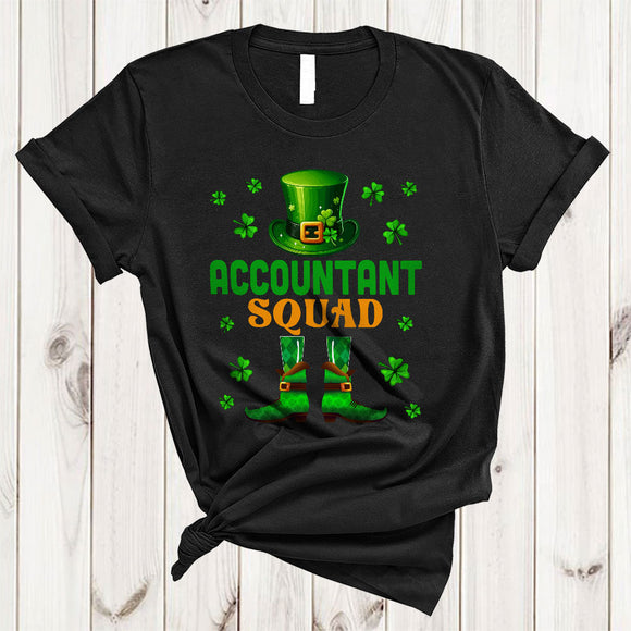 MacnyStore - Accountant Squad, Amazing St. Patrick's Day Leprechaun Accountant, Shamrocks Family Group T-Shirt