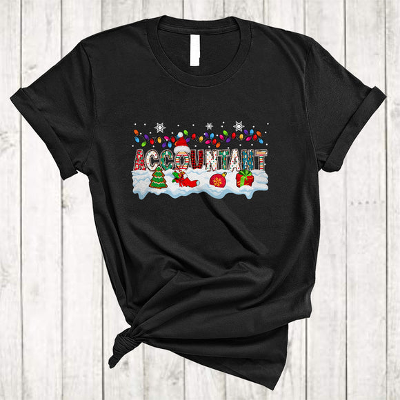 MacnyStore - Accountant, Amazing Christmas Lights Santa Accountant Lover, Snow Around X-mas Group T-Shirt