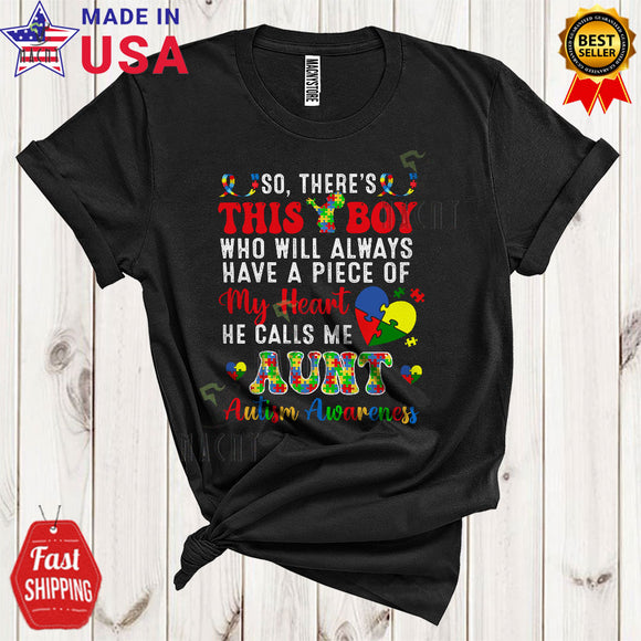 MacnyStore - Always Have My Heart He Calls Me Aunt Cool Cute Autism Awareness Mother's Day Puzzle T-Shirt