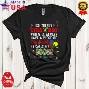 MacnyStore - Always Have My Heart He Calls Me Mom Cool Cute Autism Awareness Mother's Day Puzzle T-Shirt