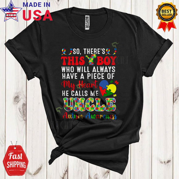 MacnyStore - Always Have My Heart He Calls Me Uncle Cool Cute Autism Awareness Father's Day Puzzle T-Shirt