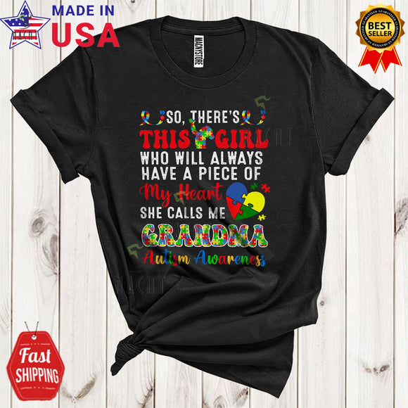 MacnyStore - Always Have My Heart She Calls Me Grandma Cool Cute Autism Awareness Mother's Day Puzzle T-Shirt