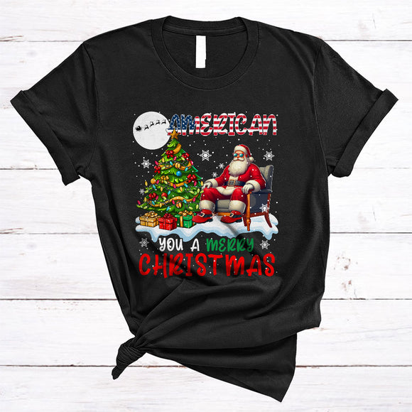 MacnyStore - American You A Merry Christmas, Wonderful Proud X-mas Santa, Christmas Tree Family Group T-Shirt