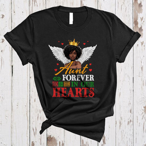 MacnyStore - Aunt Forever In Our Hearts, Proud Back History Month Memory Black Afro Aunt, African Family T-Shirt