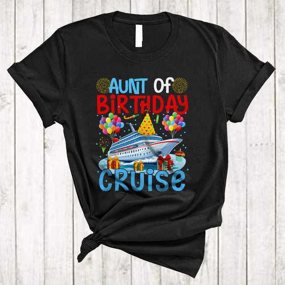 MacnyStore - Aunt Of Birthday Cruise, Joyful Cute Birthday Party Cruise Lover, Matching Family Group T-Shirt