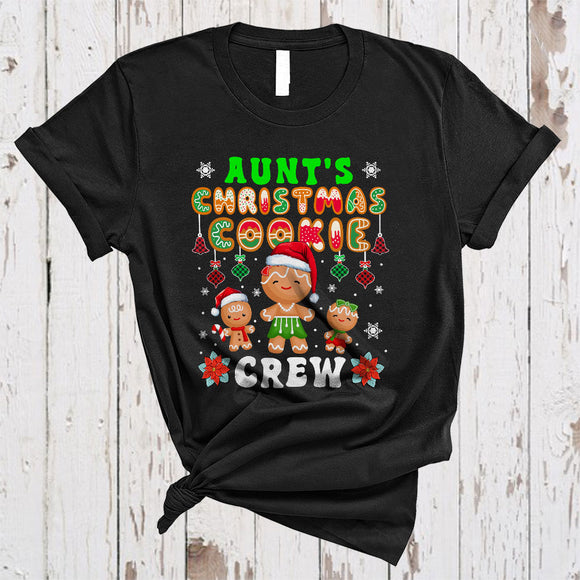 MacnyStore - Aunt's Christmas Cookie Crew, Cute Joyful X-mas Gingerbread, Matching Family Baker Lover T-Shirt