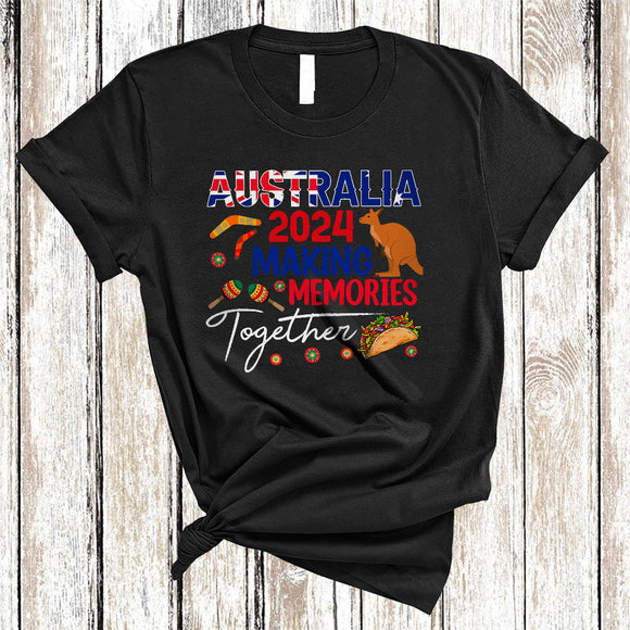 MacnyStore - Australia 2024 Making Memories Together, Awesome Proud Australia Flag, Patriotic Friends Family Group T-Shirt