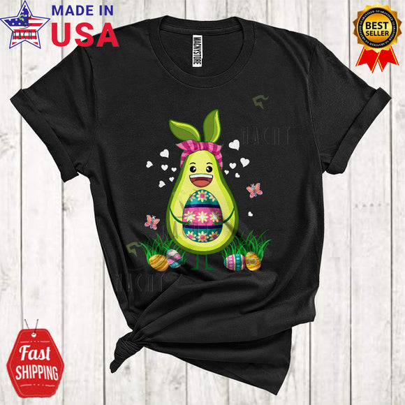 MacnyStore - Avocado Easter Eggs Cool Cute Easter Day Hearts Matching Vegan Avocado Lover T-Shirt
