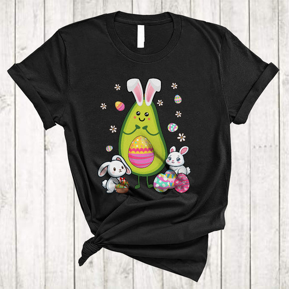 MacnyStore - Avocado With Bunny Eggs, Lovely Easter Day Bunny Avocado, Easter Eggs Vegan Fruit Lover T-Shirt