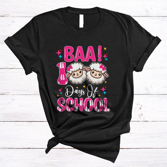 MacnyStore - Baa 100 Days Of School, Amazing 100th Day Of School Sheep Lover, Student Teacher Farmer T-Shirt