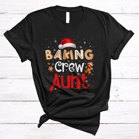 MacnyStore - Baking Crew Aunt, Awesome Christmas Santa Hat Gingerbread, X-mas Pajamas Family Group T-Shirt